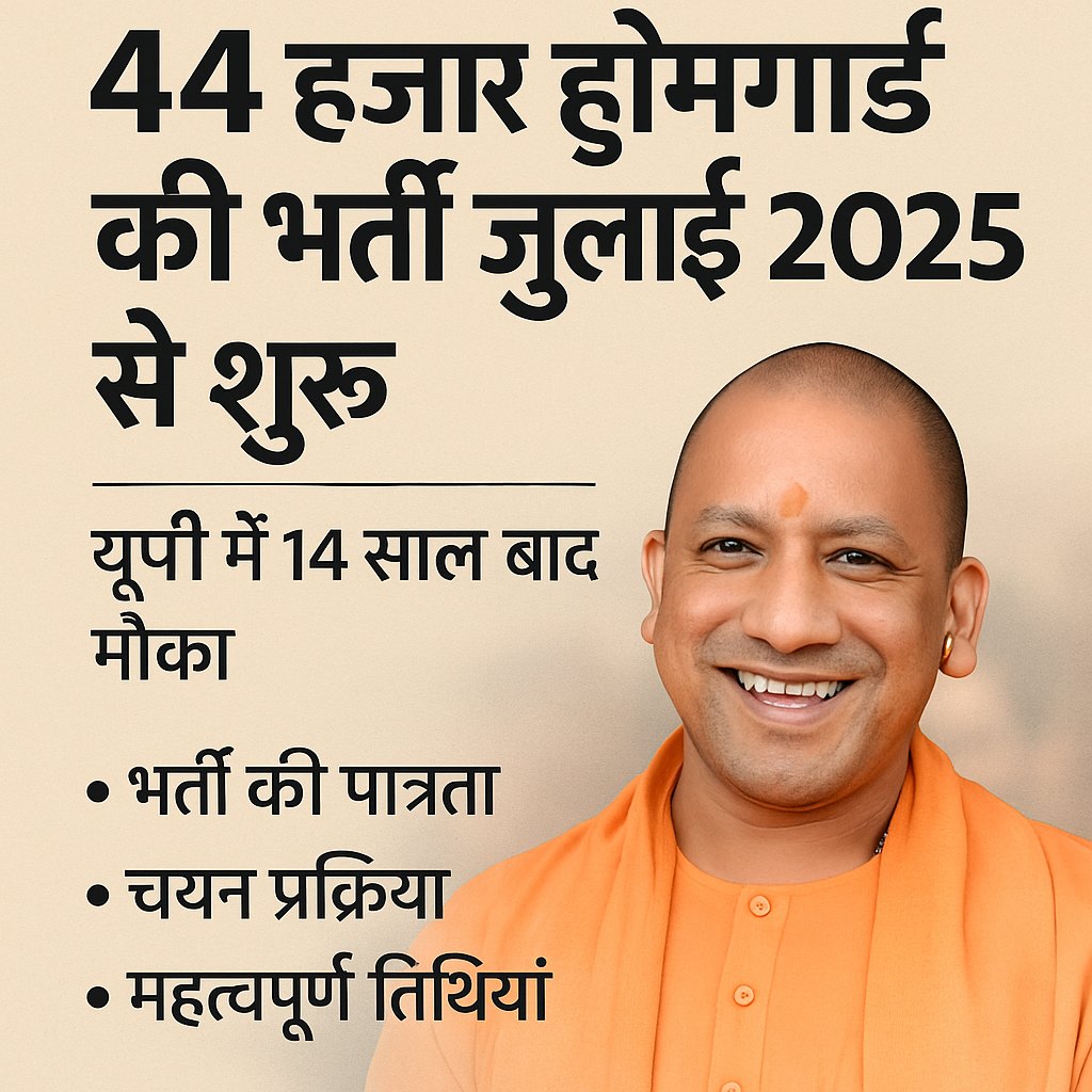 44 हजार होमगार्ड की भर्ती जुलाई 2025 से होगी शुरू, योगी सरकार का बड़ा फैसला