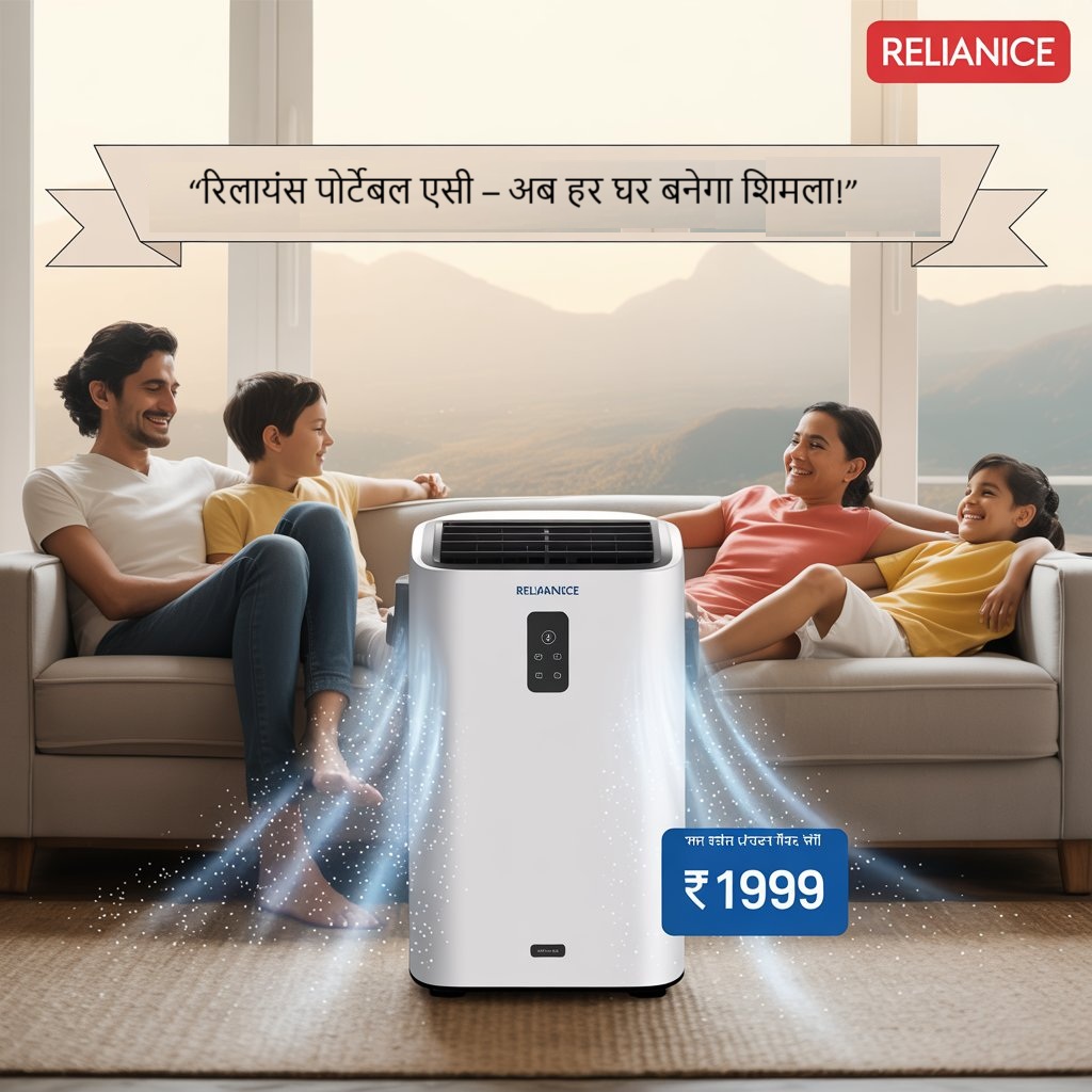 मिडिल क्लास का सपना हुआ साकार! लॉन्च हुआ Reliance Portable AC – 10 मिनट में रूम को बनाएगा शिमला, सिर्फ ₹1999 में होम डिलीवरी!