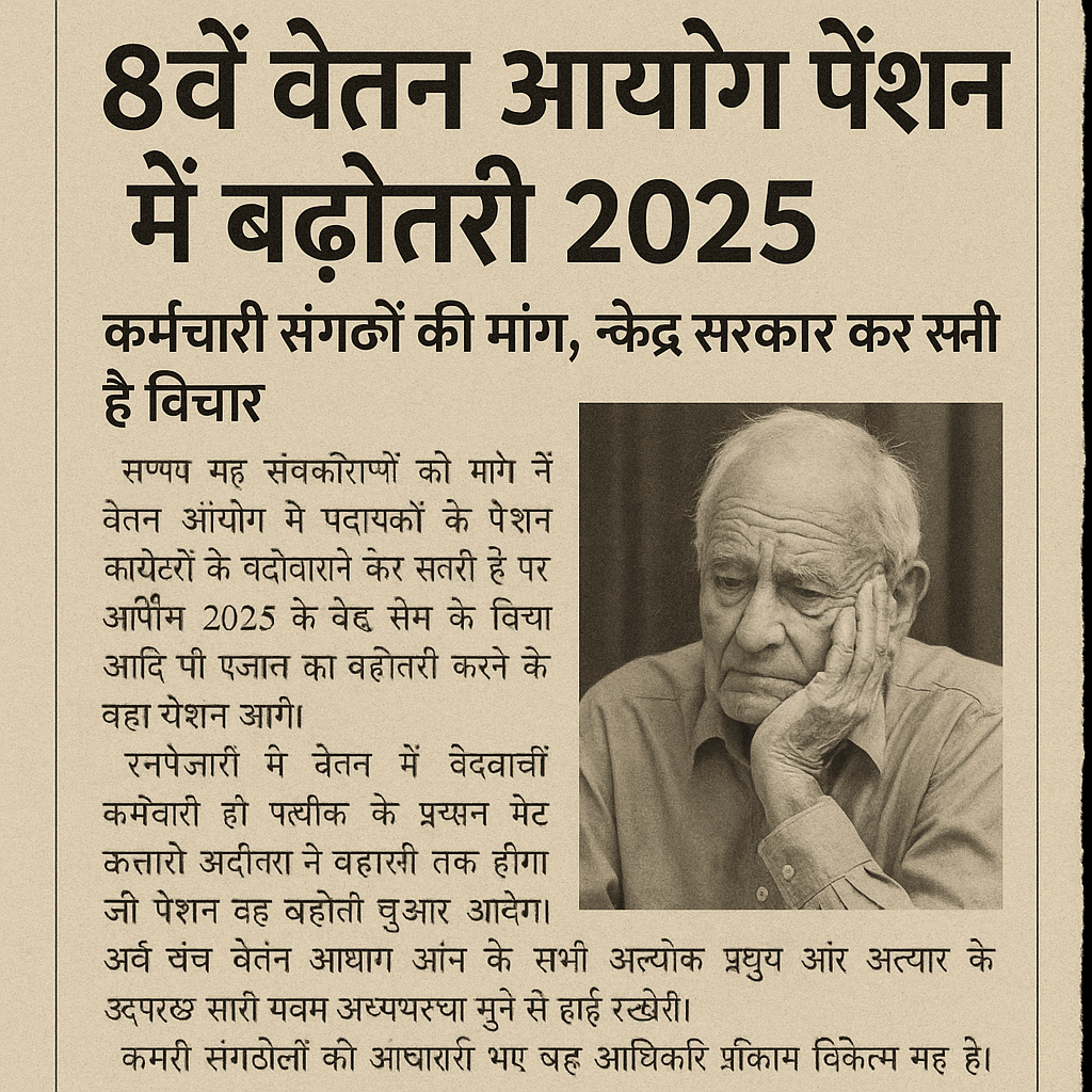 8वें वेतन आयोग में पेंशन में हो सकता है बड़ा बदलाव, ₹20,200 से बढ़कर ₹44,200 तक मिल सकती है पेंशन! जानिए पूरा कैलकुलेशन