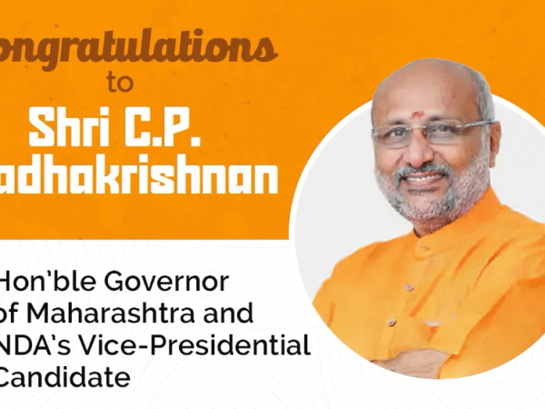Congratulations to Shri C.P. Radhakrishnan, Hon'ble Governor of Maharashtra and NDA Vice Presidential Candidate