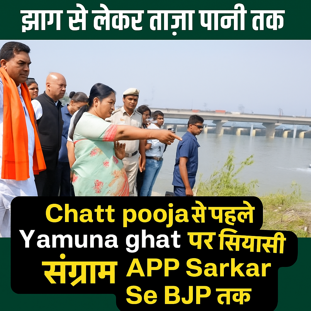 झाग से लेकर ताज़ा पानी तक: Chatt pooja से पहले Yamuna ghat पर सियासी संग्राम APP Sarkar Se BJP तक